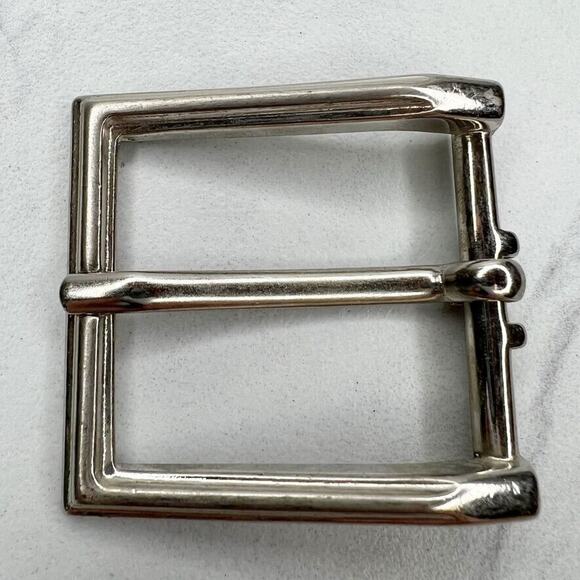 Silver Tone Simple Basic Belt Buckle - Picture 1 of 9